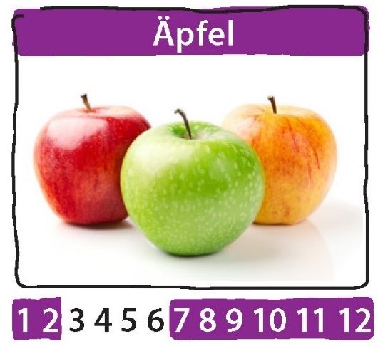 Saisonkalender mit Äpfel